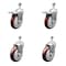 Service Caster 5 Inch Maroon Polyurethane Swivel 1/2 Inch Stem Caster Total Lock Brake SCC, 2PK SCC-TSTTL20S514-PPUB-MRN-121315-2-S2 - alternate 1